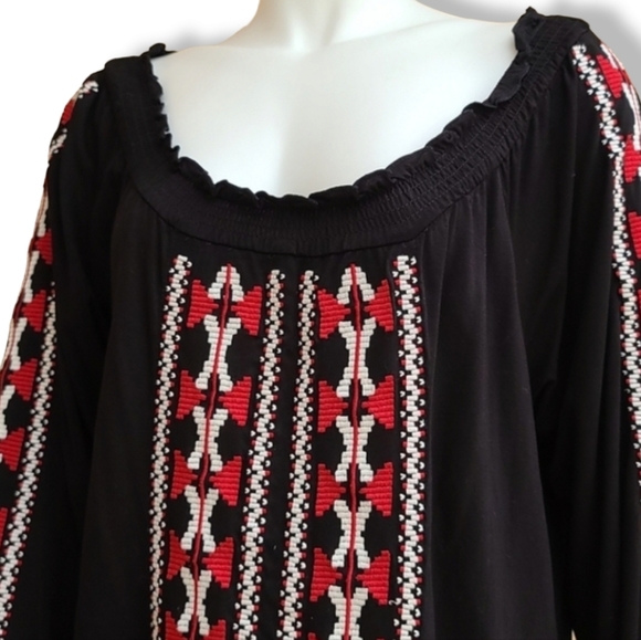 INC Festival Long Sleeve Peasant Top M PM Petite Tribal Bedouin Boho Vibe - Picture 10 of 16